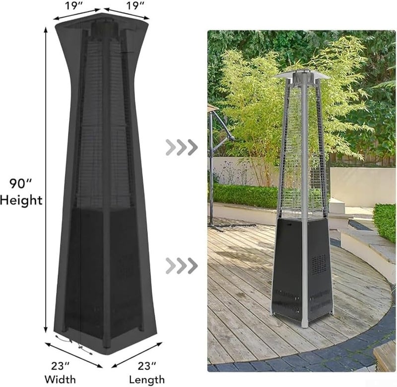 غطاء مدفأة الفناء المقاوم للماء بسحاب كامل وحاشية مرنة وفتحة تهوية اللون 1 - Image 2